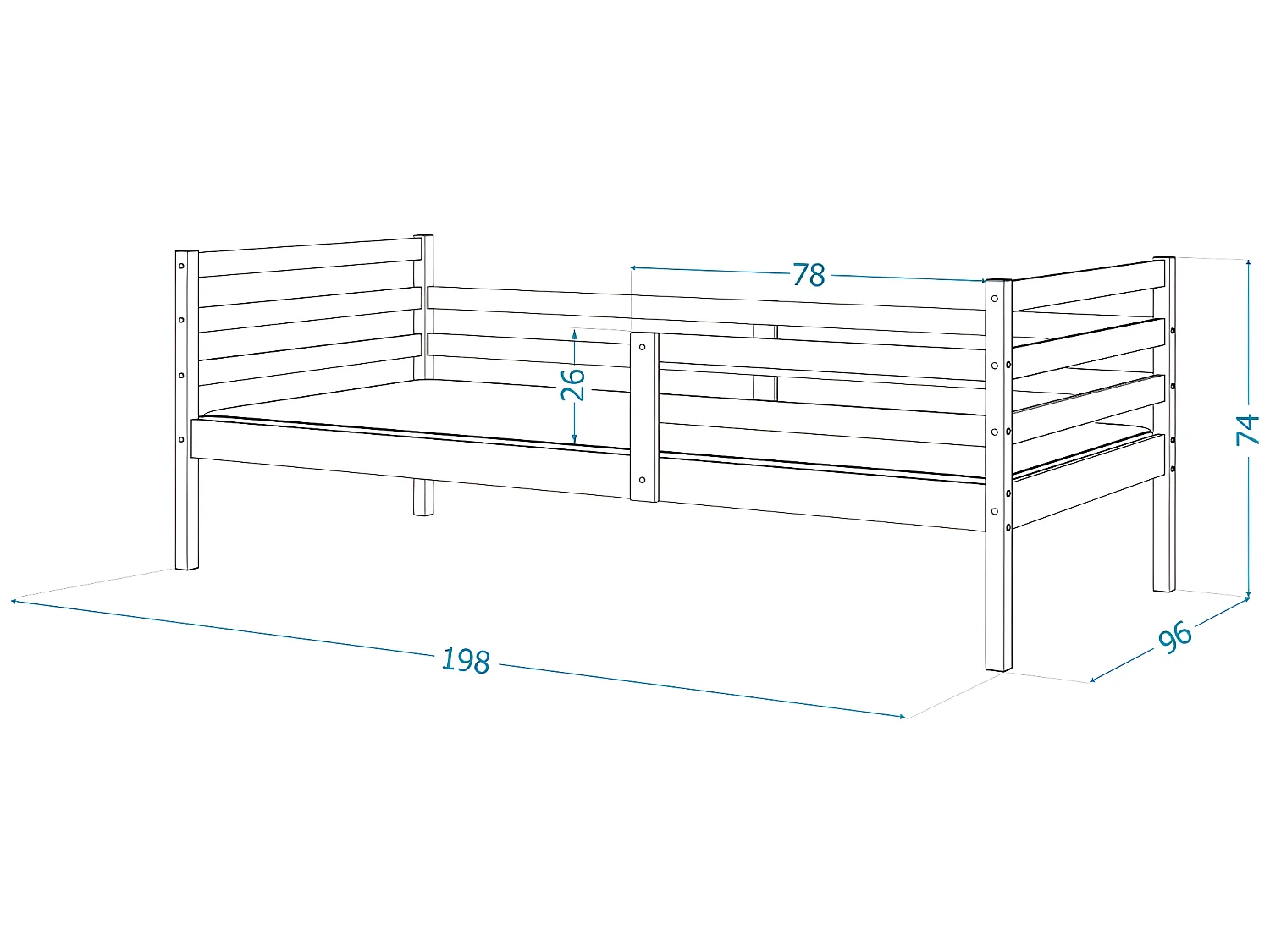 Lit Enfant Mika 90x190 Blanc Livré avec sommiers