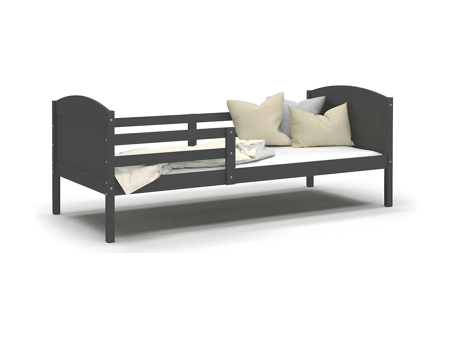 Lit Enfant Mati 90x190 Gris - gris Livré avec sommiers