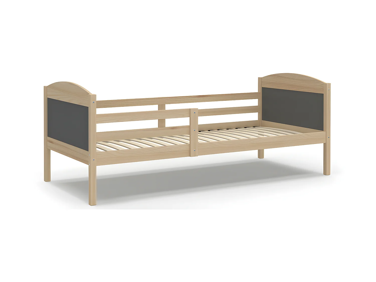 Lit Enfant Mati 90x190 Pin - gris Livré avec sommiers