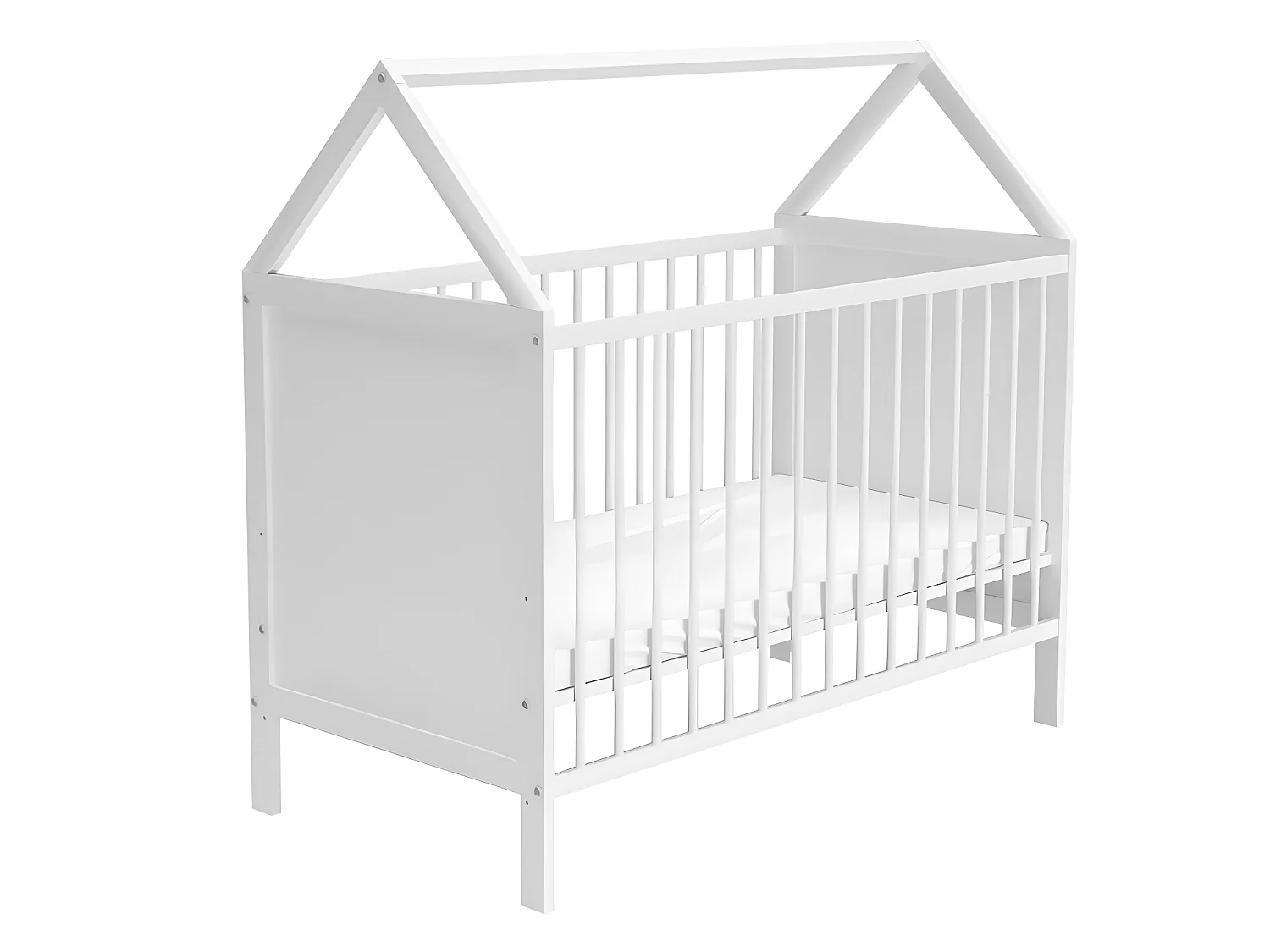 Lit Bébé Cabane Amelia  60x120 + Matelas Blanc