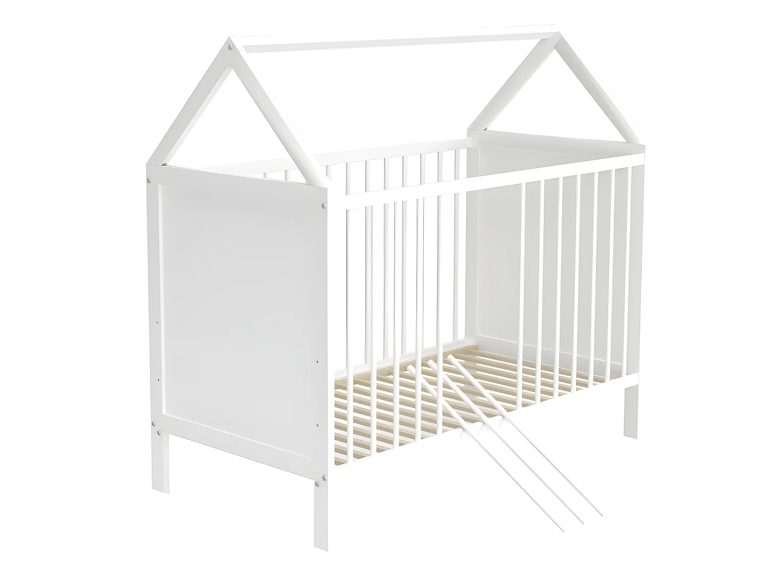 Lit Bébé Cabane Amelia  60x120 + Matelas Blanc