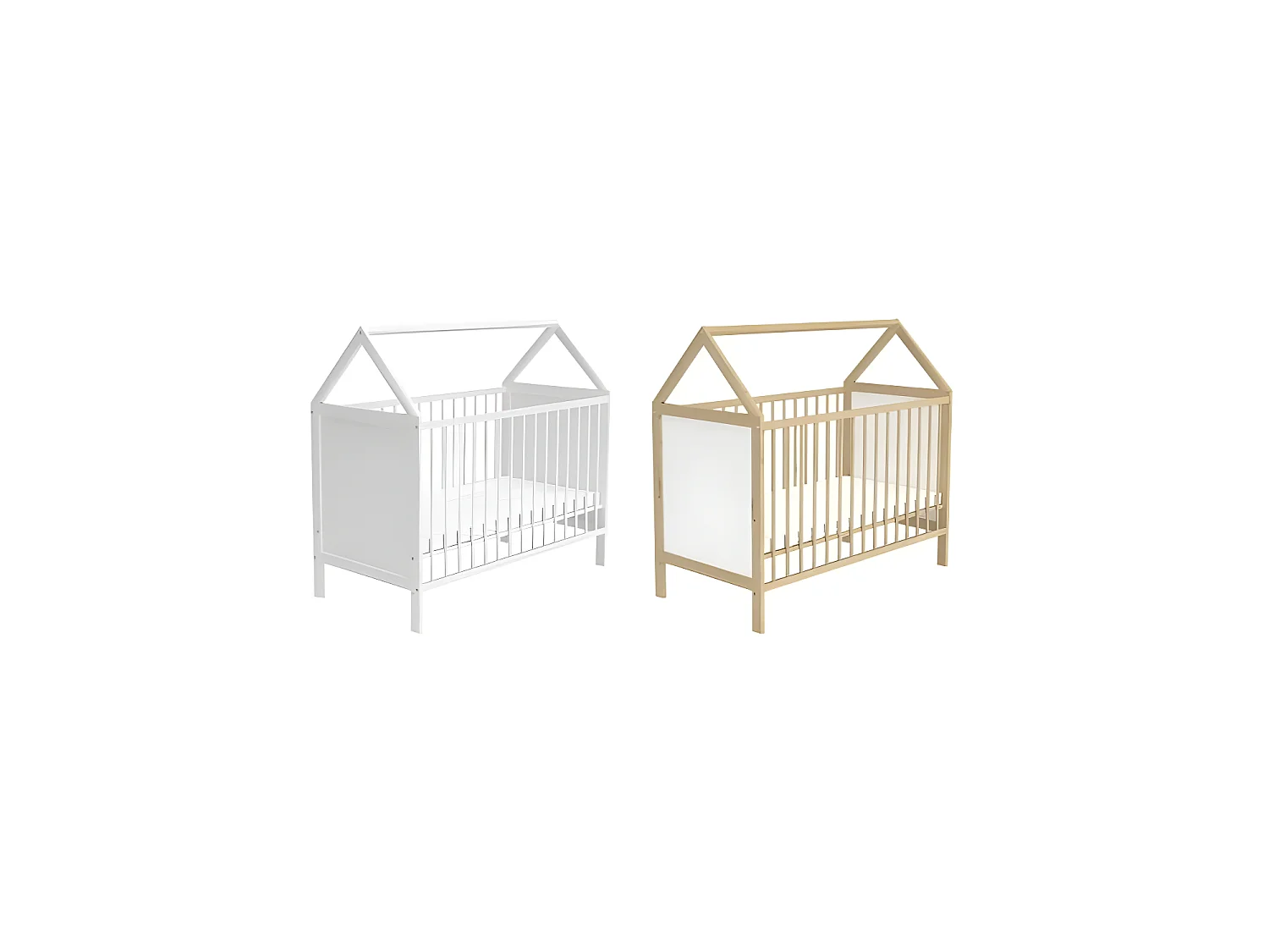 Lit Bébé Cabane Amelia  60x120 + Matelas Blanc