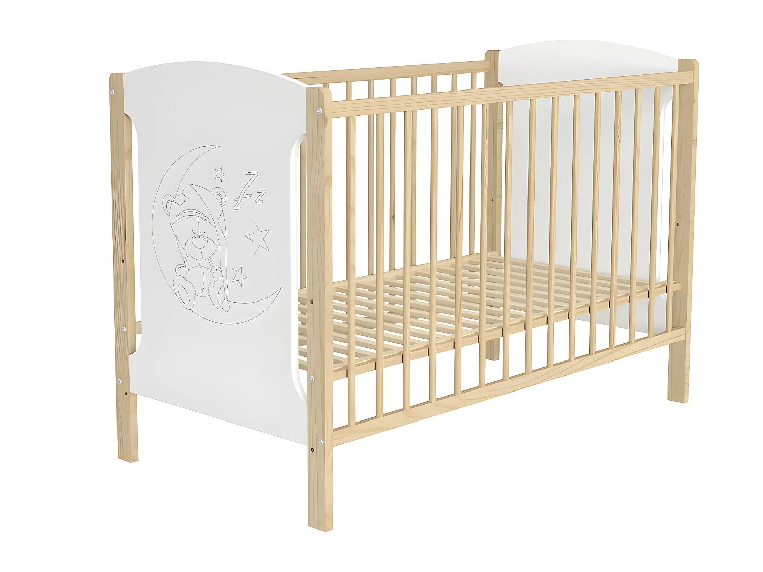 Lit Bébé Tola 02  60x120 Pin - blanc
