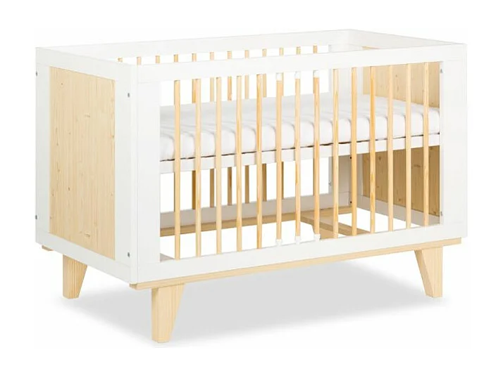 Lit Bébé Lydie 60x120 Pin - blanc