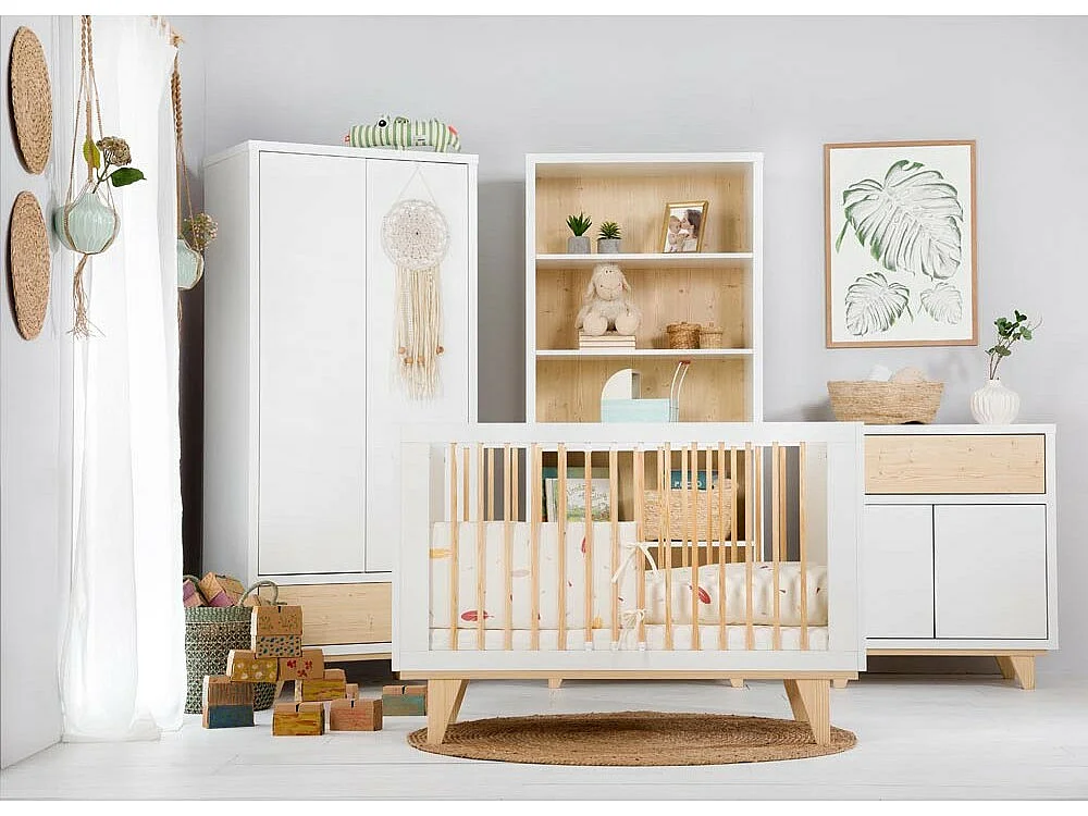 Lit Bébé Lydie 60x120 Pin - blanc