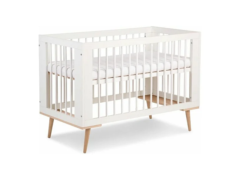 Lit Bébé Sofie Pin + Blanc 60x120 Pin - blanc