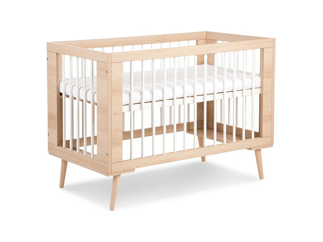 Lit Bébé Sofie Pin + Blanc 60x120 Pin - blanc