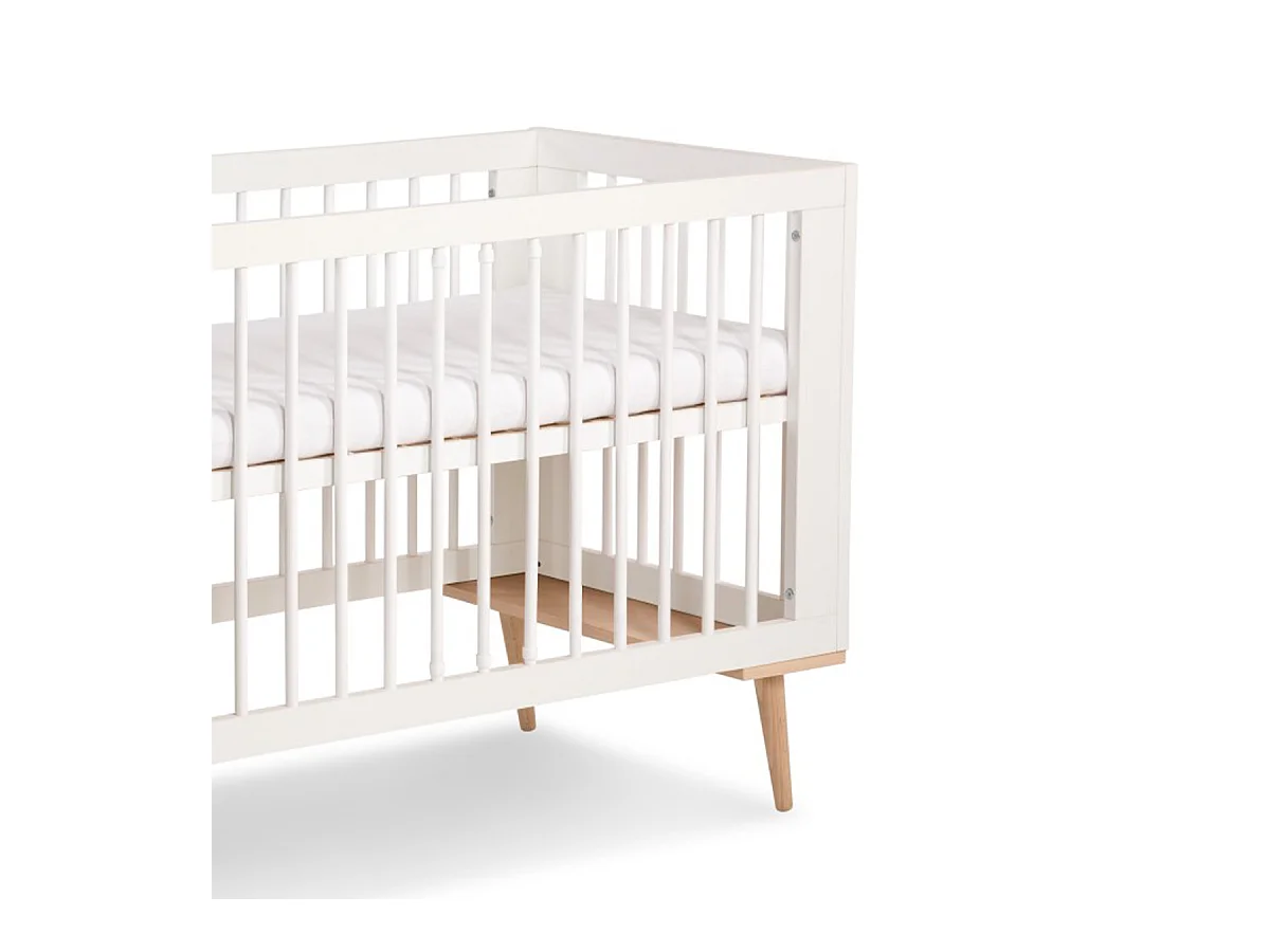 Lit Bébé Sofie Pin + Blanc 60x120 Pin - blanc