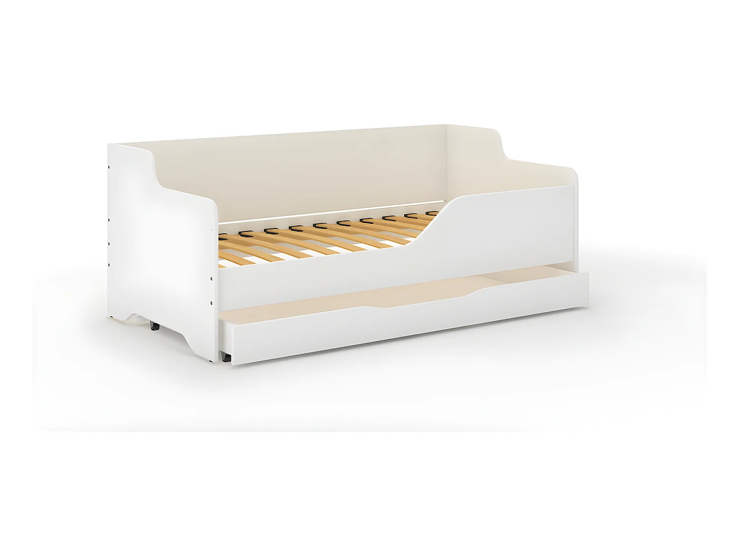 Lit Banquette Lilu 80 x 160 lilu blanc Livré avec le sommiers et tiroir.