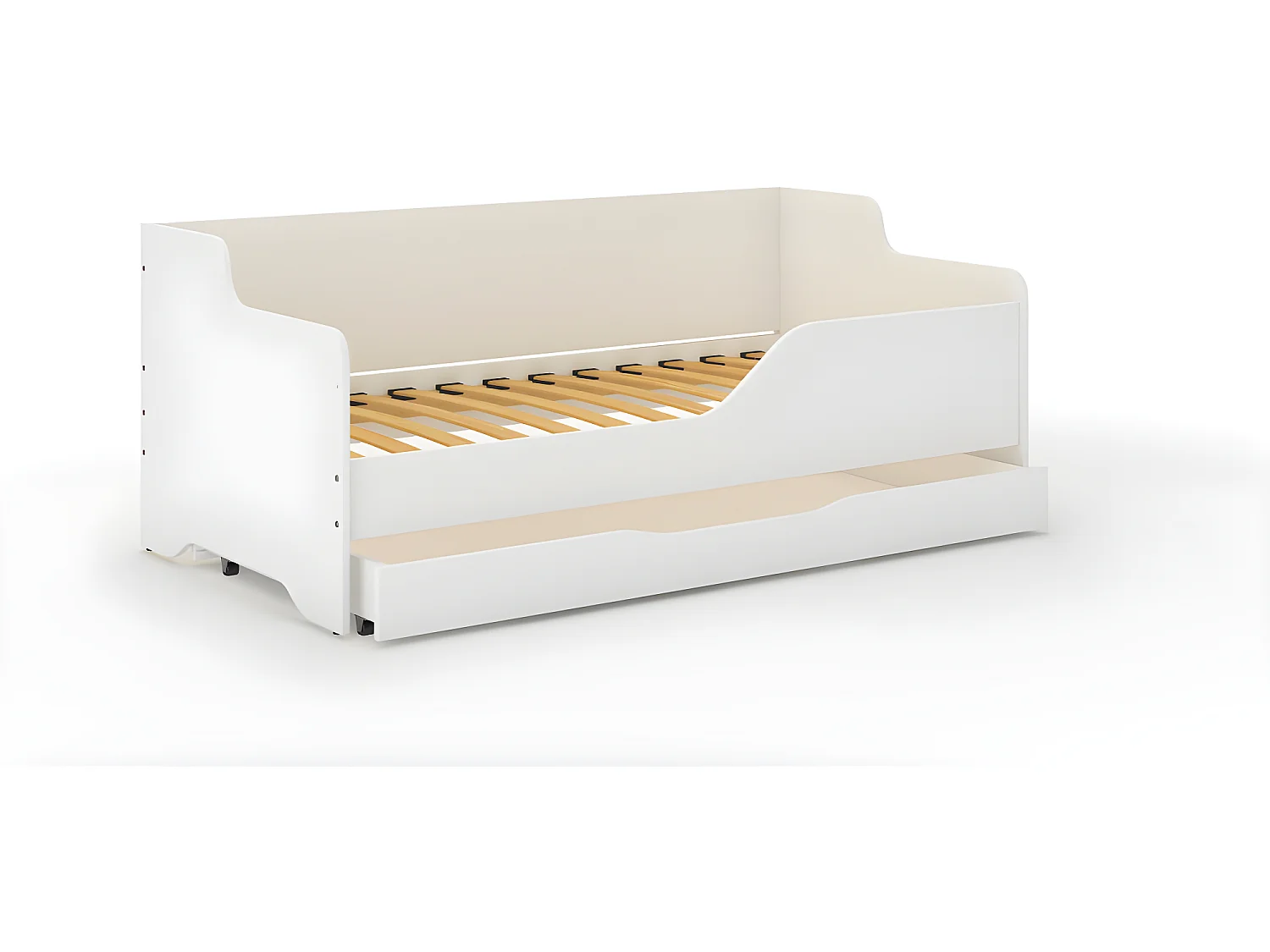 Lit Banquette Lilu 80 x 160 lilu blanc Livré avec le sommiers et tiroir.
