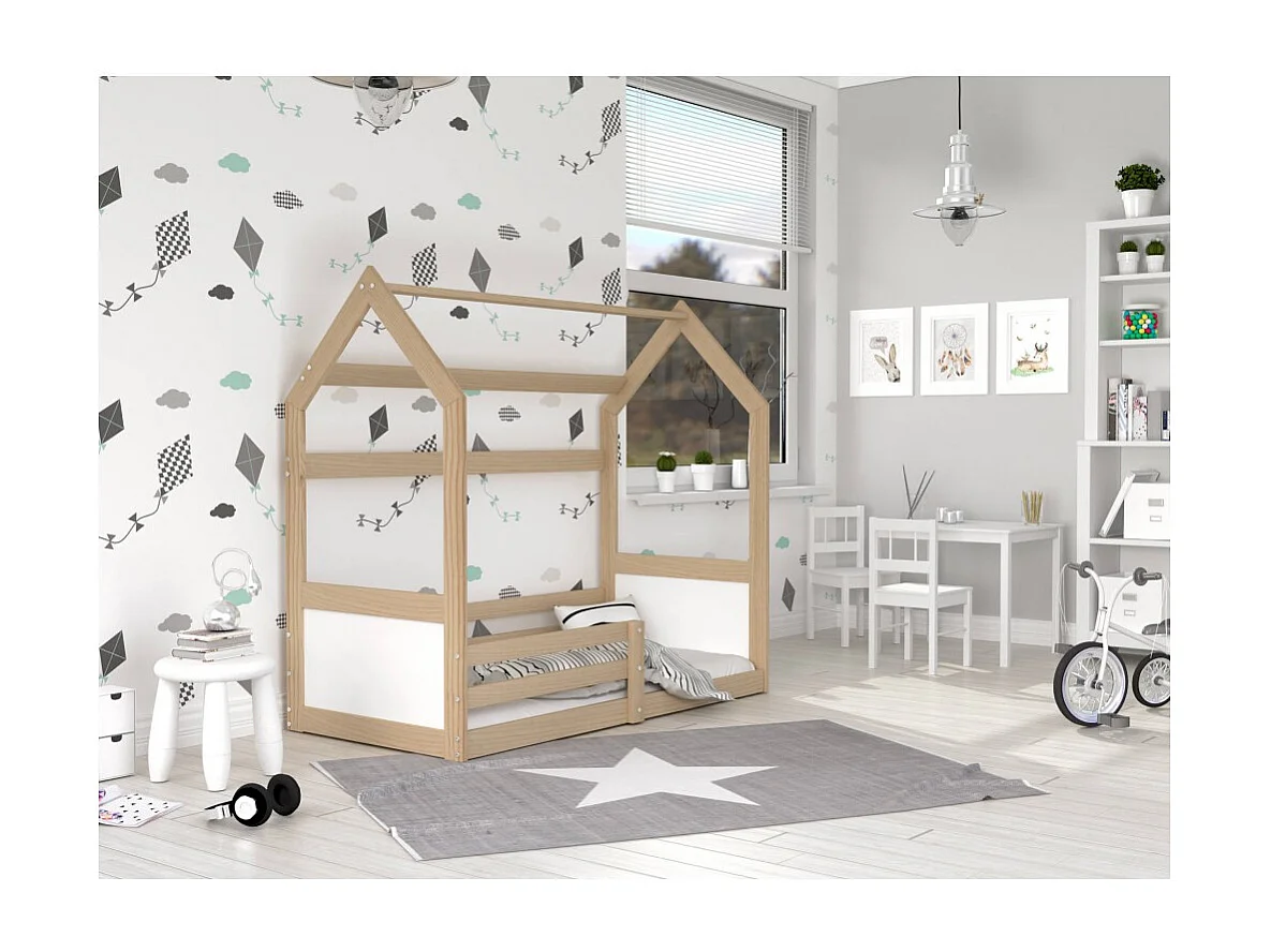 Lit Cabane Miki  80x160 Pin-blanc Pin - blanc