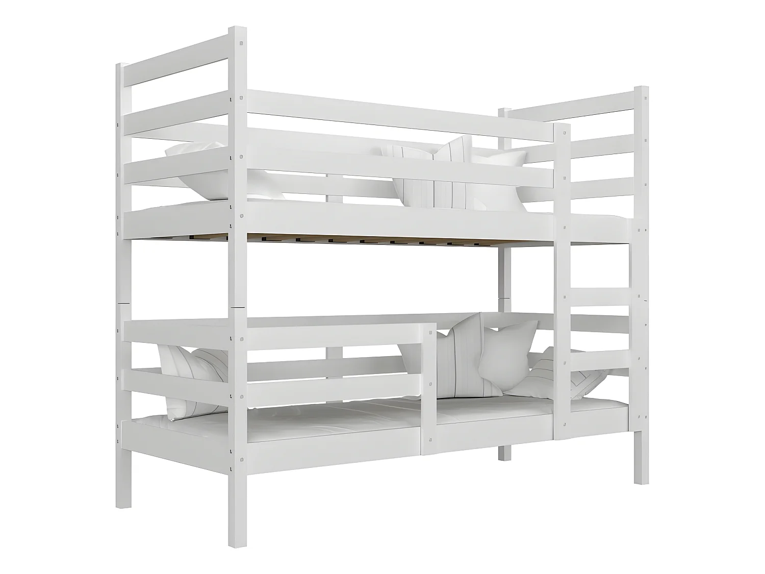 Lit Superposé Mika 90x190 Blanc - blanc Livré avec sommiers