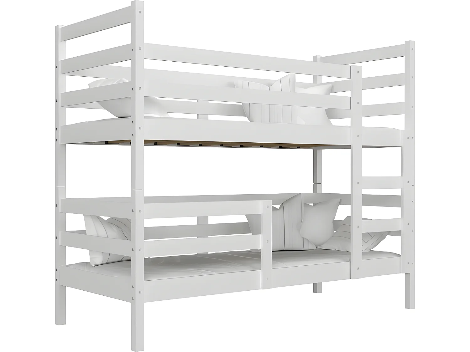 Lit Superposé Mika 90x190 Blanc - blanc Livré avec sommiers