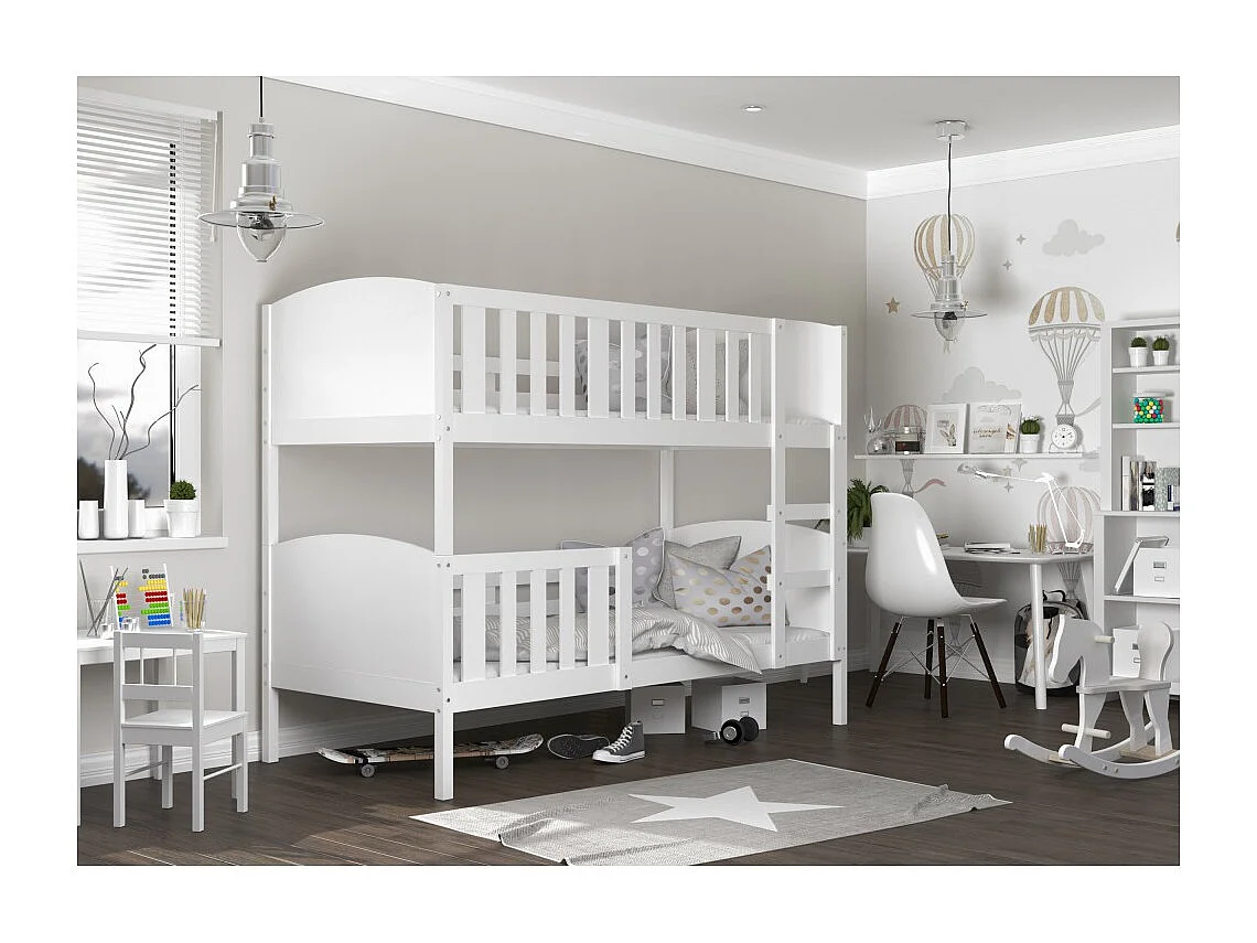 Lit Superposé Tom 90x190 Blanc - blanc