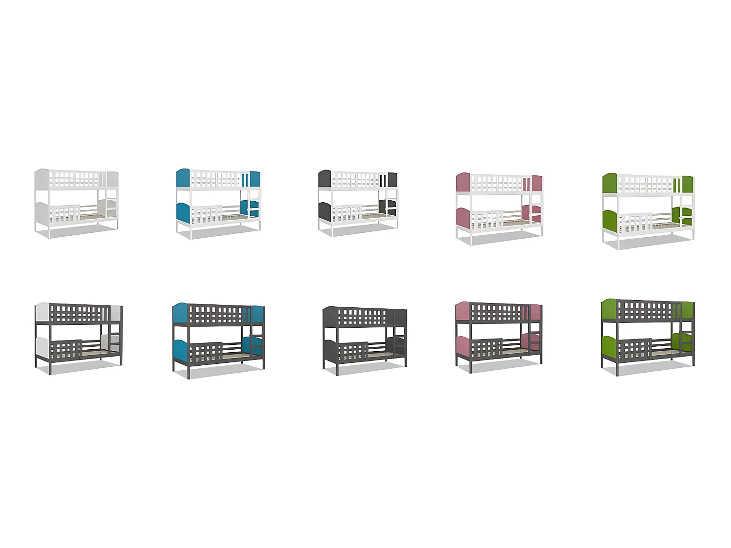 Lit Superposé Tom 90x190 Blanc - blanc Livré avec sommiers