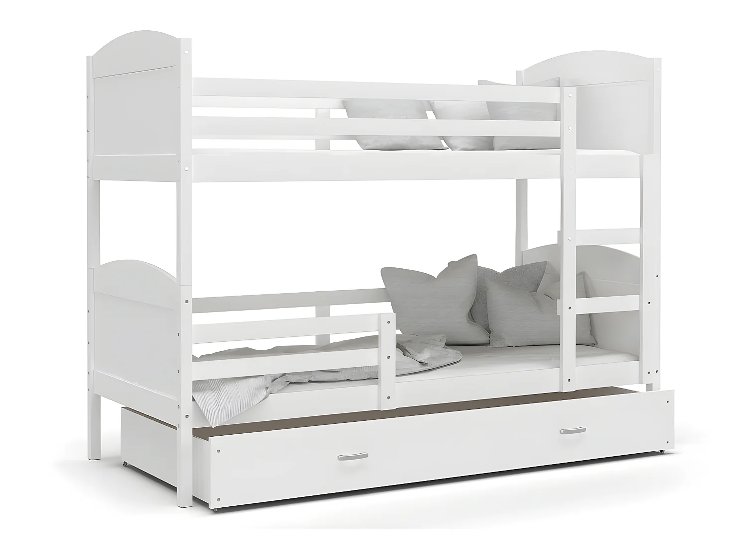 Lit Superposé Matis 90x190 (Sans Matelas) Blanc - blanc Livré avec le sommiers et tiroir.