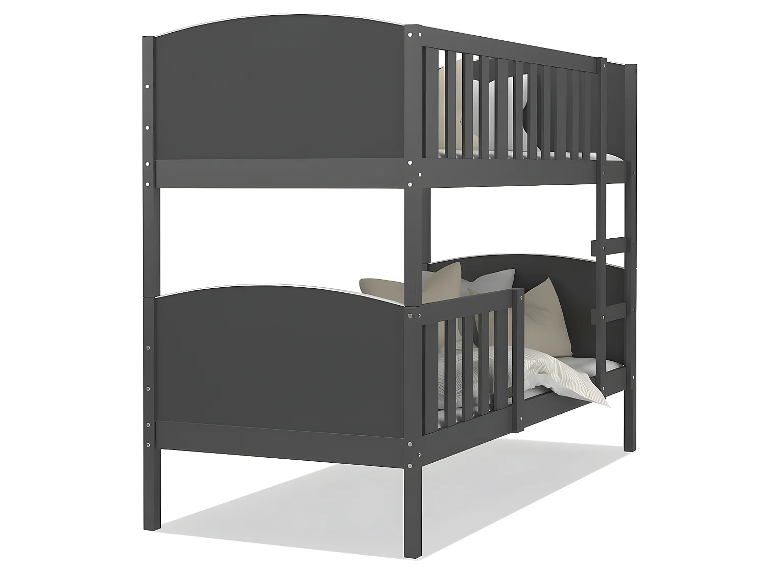 Lit Superposé Tom 90x190 Gris - gris Livré avec sommiers