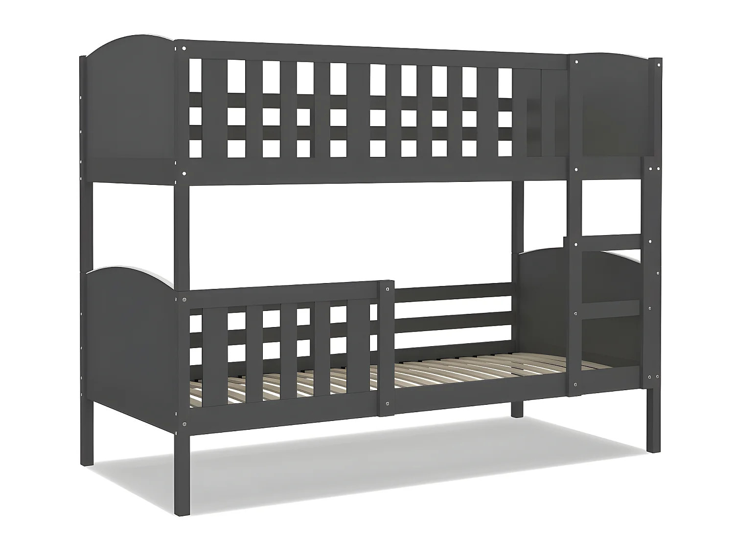 Lit Superposé Tom 90x190 Gris - gris Livré avec sommiers