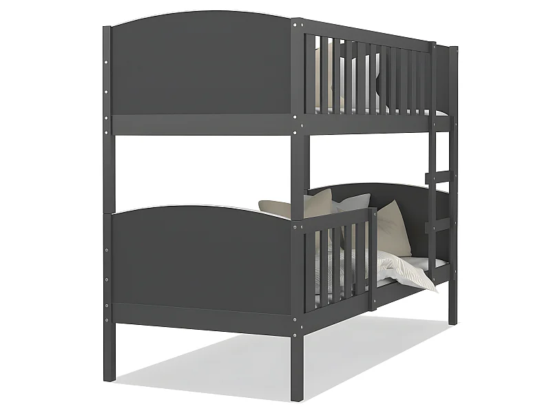 Lit Superposé Tom 90x190 Gris - gris Livré avec sommiers