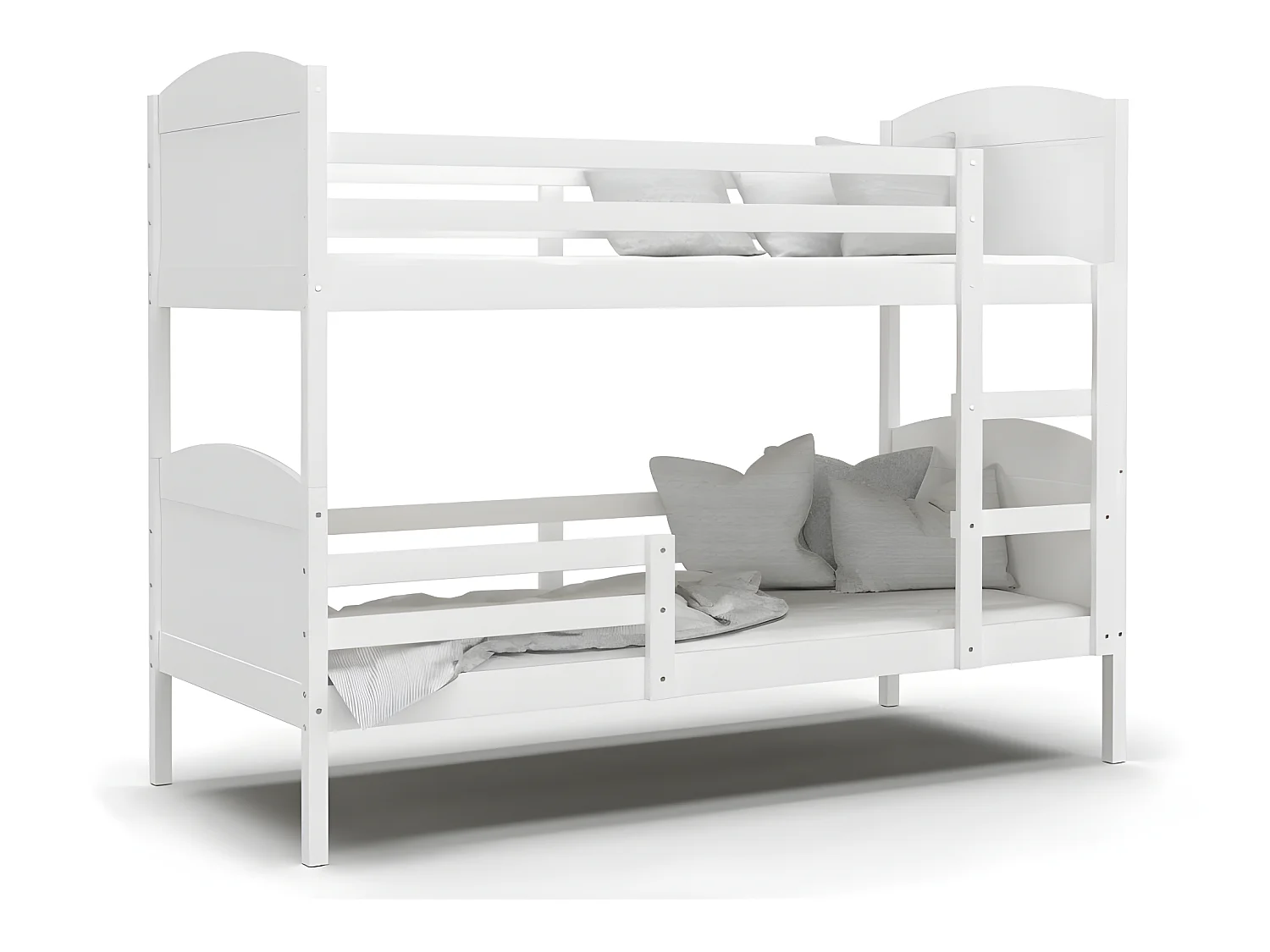 Lit Superposé Mati 90x190 Blanc - blanc Livré avec sommiers