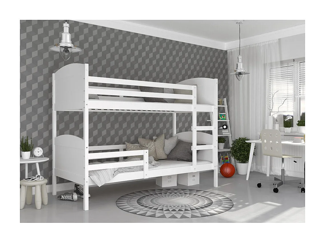 Lit Superposé Mati 90x190 Blanc - blanc