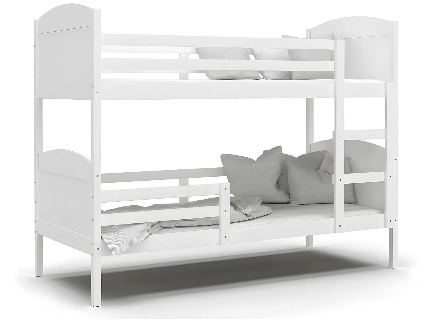 Lit Superposé Mati 90x190 Blanc - blanc Livré avec sommiers