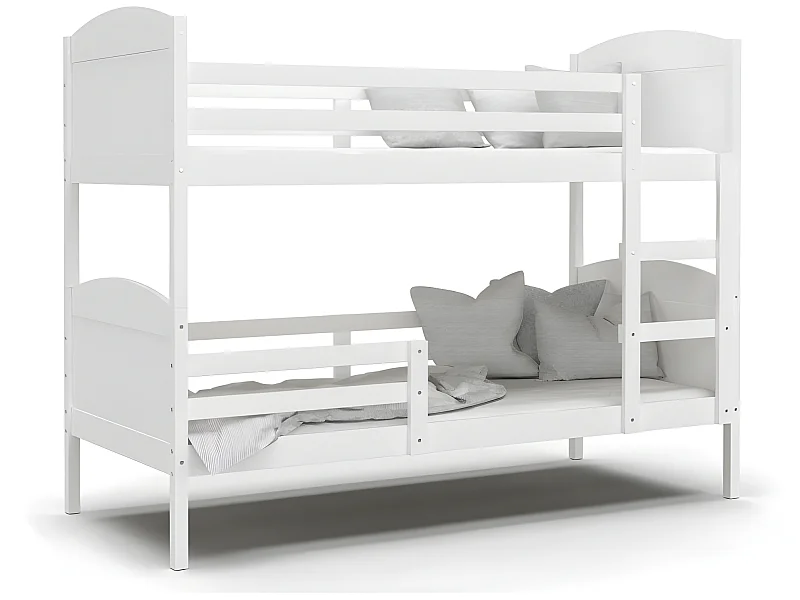 Lit Superposé Mati 90x190 Blanc - blanc Livré avec sommiers