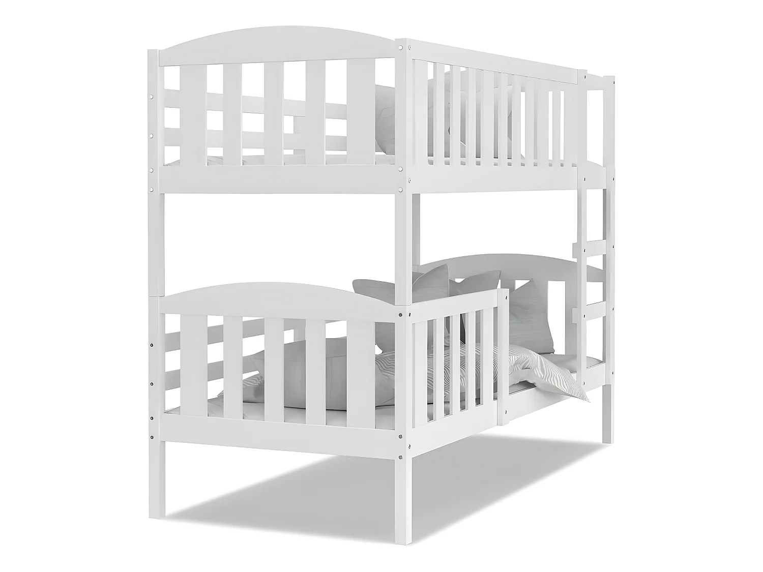 Lit Superposé Leo 90x190 Blanc - blanc Livré avec sommiers