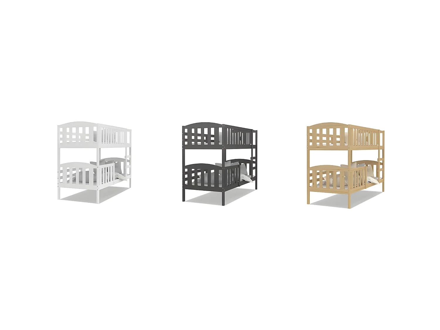 Lit Superposé Leo 90x190 Blanc - blanc Livré avec sommiers