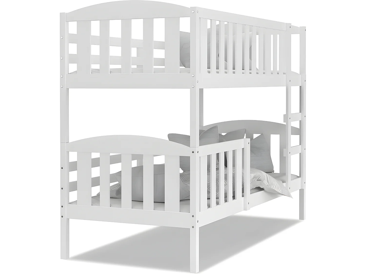 Lit Superposé Leo 90x190 Blanc - blanc Livré avec sommiers