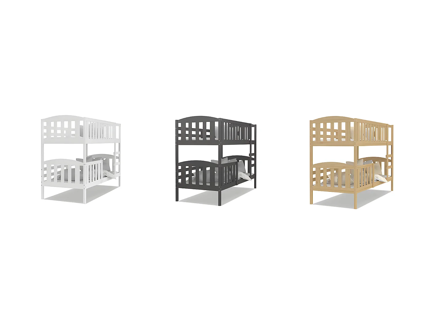 Lit Superposé Leo 90x190 Pin Livré avec sommiers