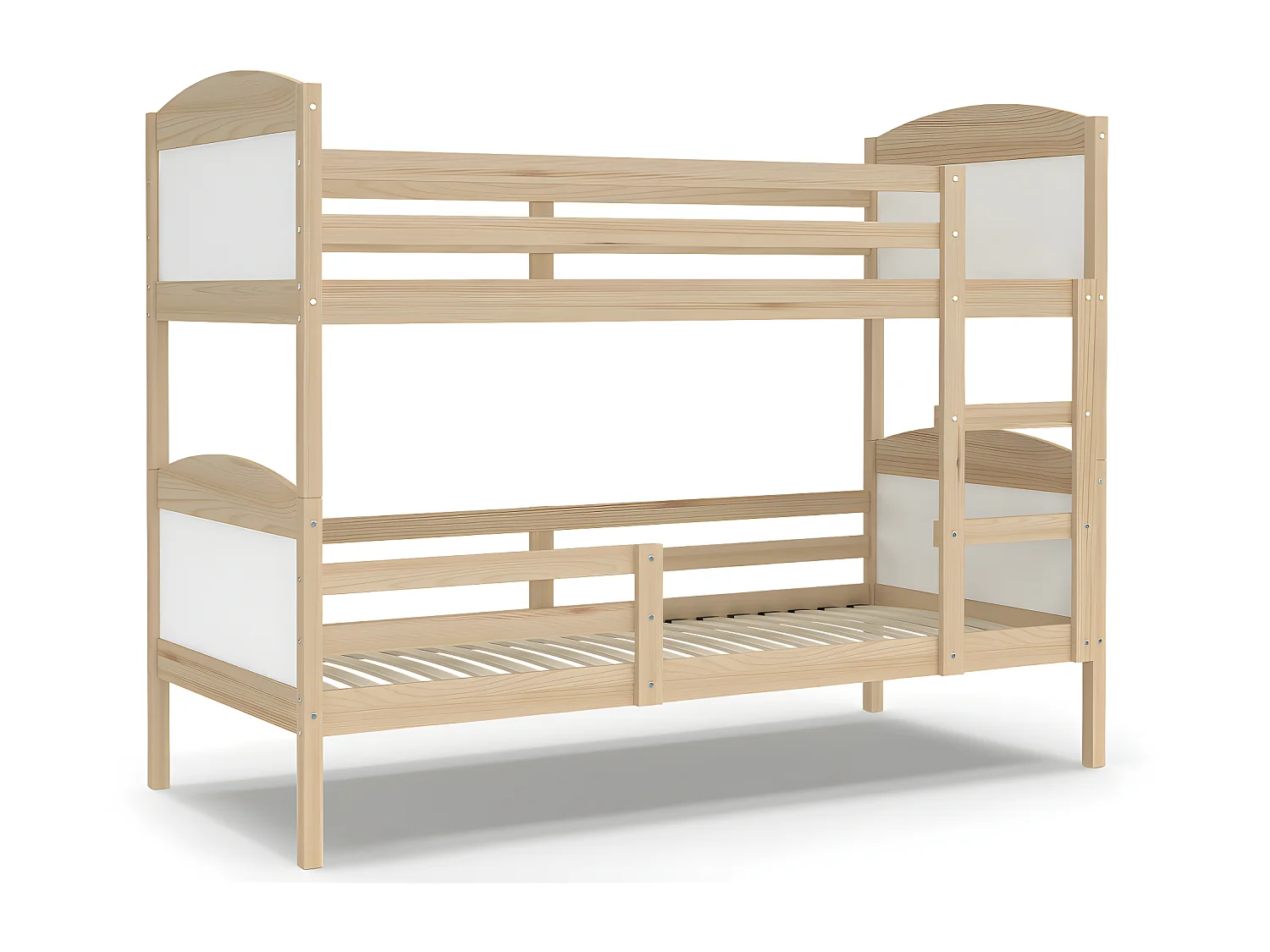 Lit Superposé Mati 90x190 Pin - blanc Livré avec sommiers