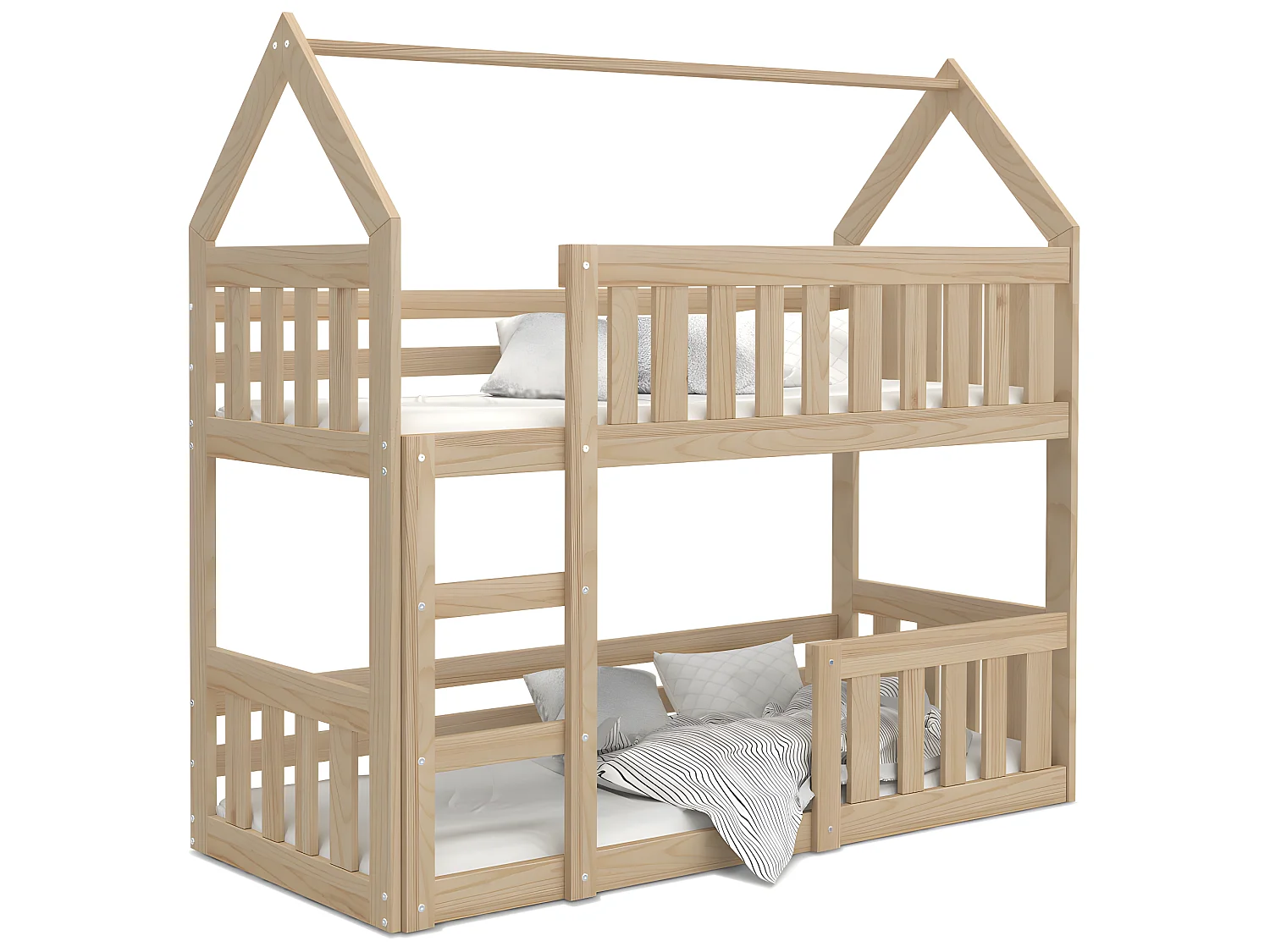 Lit Superposé Cabane Mini 90x190 Pin Livré avec sommiers