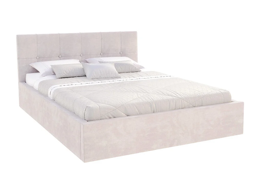 Lit Coffre Rino 160 x 200 cm - Sommier inclus Crème