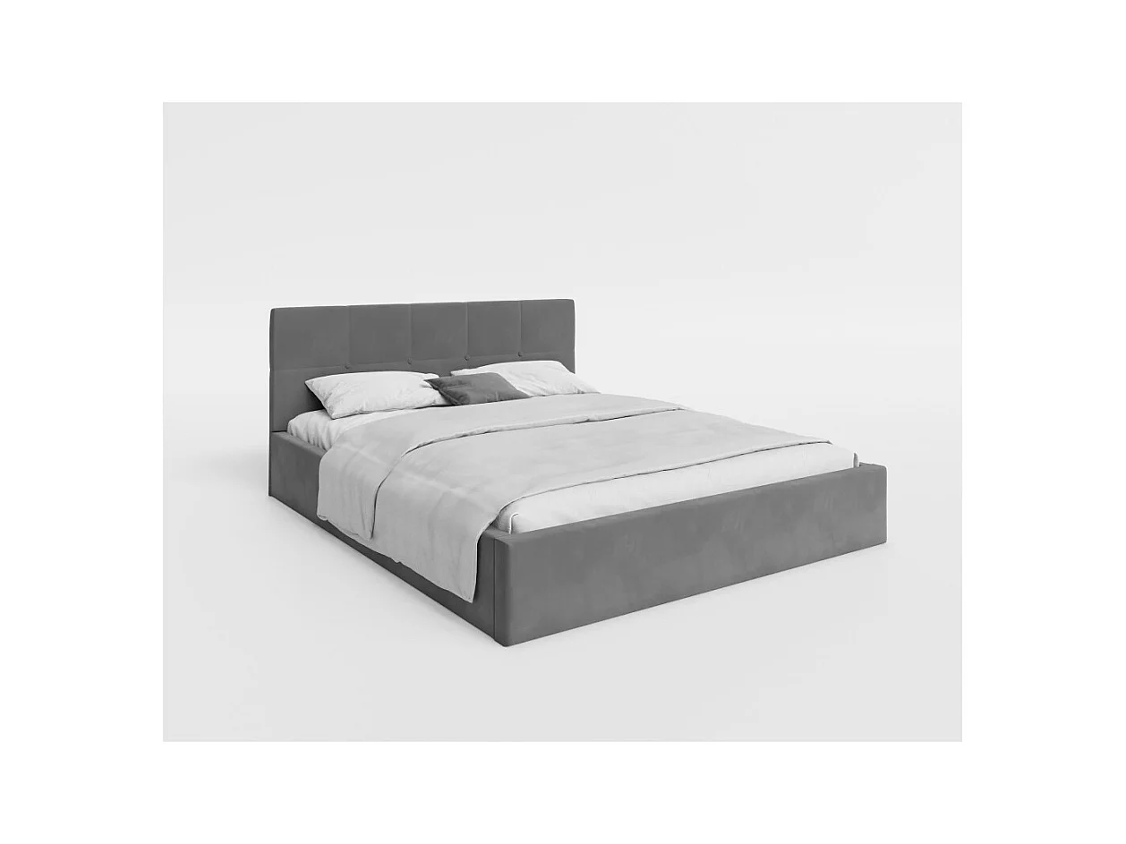 Lit Coffre Rino 160 x 200 cm - Sommier inclus Gris foncé