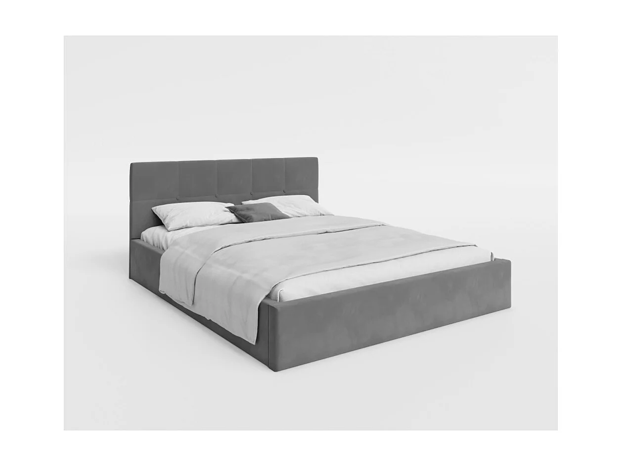 Lit Coffre Rino 160 x 200 cm - Sommier inclus Gris foncé