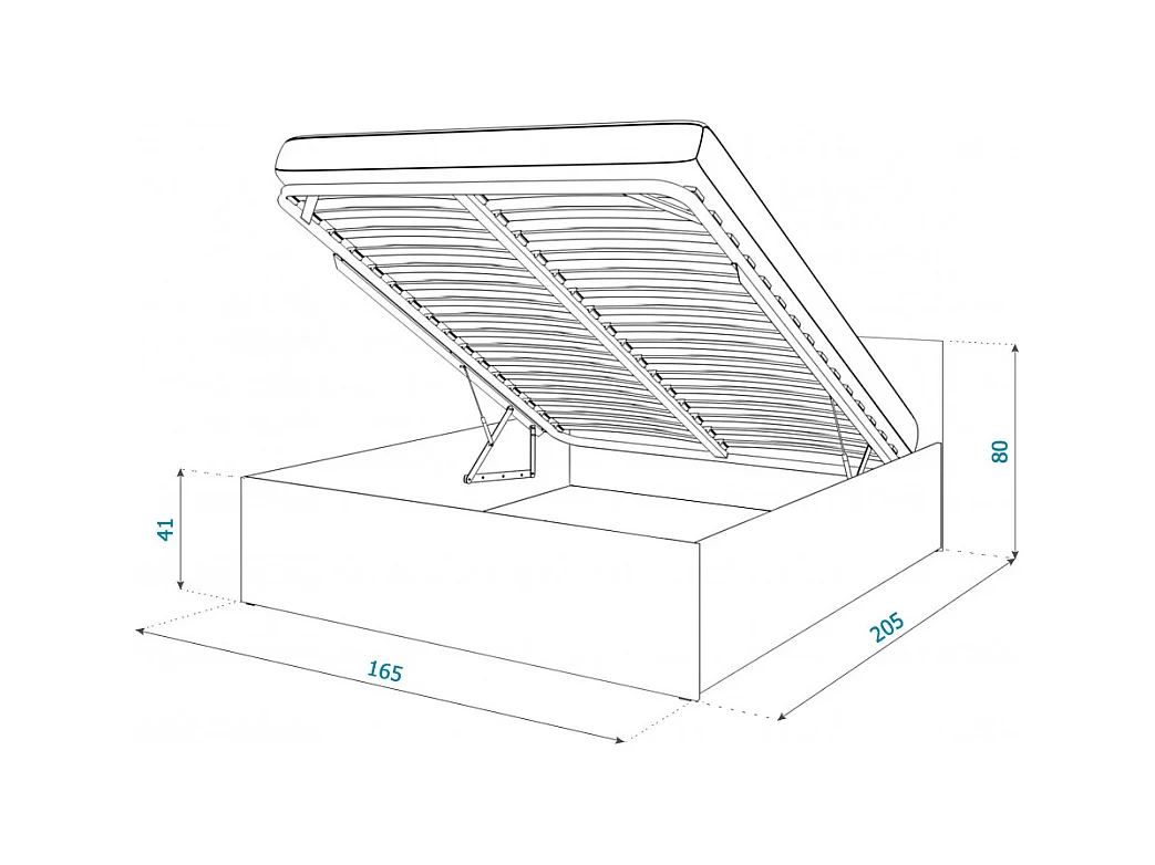 Lit coffre Panama 160x200 - Sommier inclus Chêne