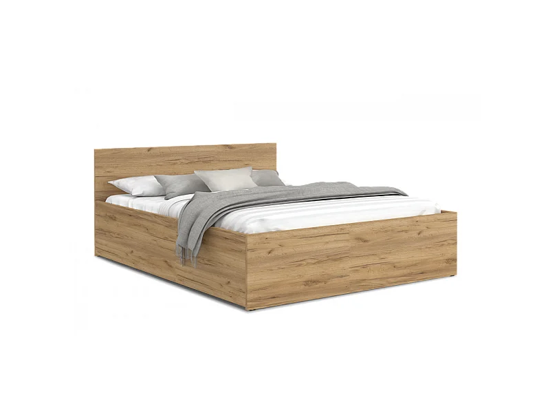 Lit coffre Panama 160x200 - Sommier inclus Chêne