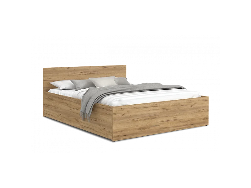 Lit coffre Panama 160x200 - Sommier inclus Chêne