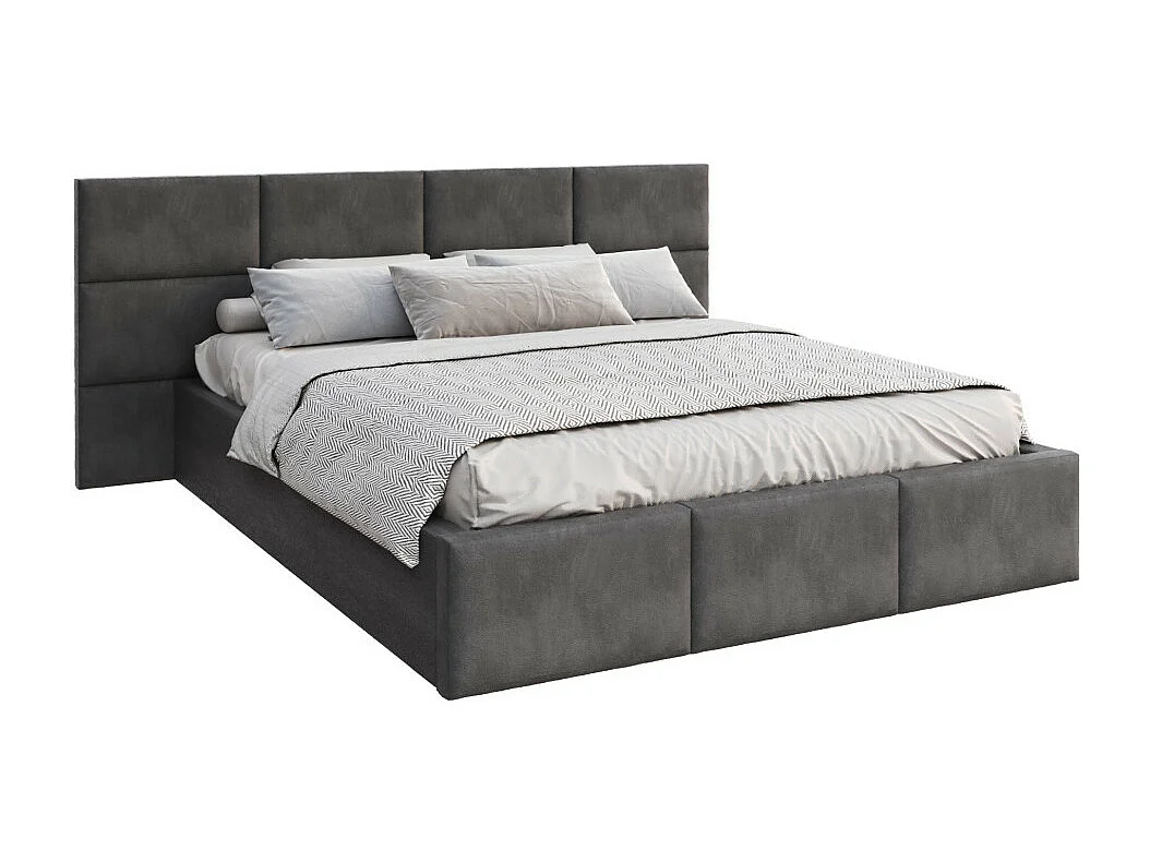 Lit Coffre Denver 160x200 - Sommier inclus Gris foncé