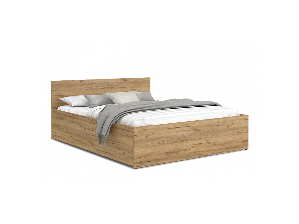 Lit coffre Panama 140x190 - Sommier inclus Chêne