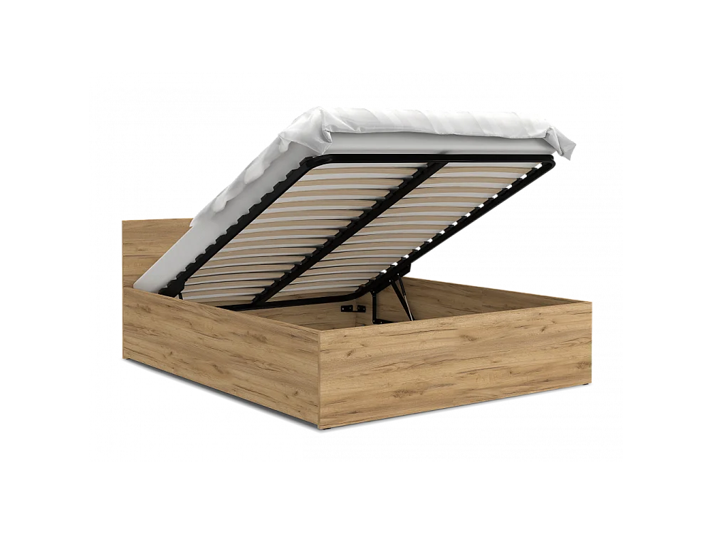 Lit coffre Panama 140x190 - Sommier inclus Chêne