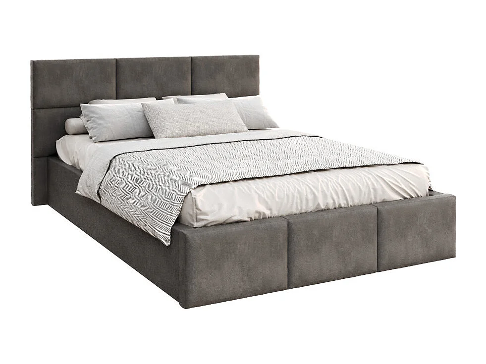 Lit Coffre Denver 140x190 - Sommier inclus Gris foncé