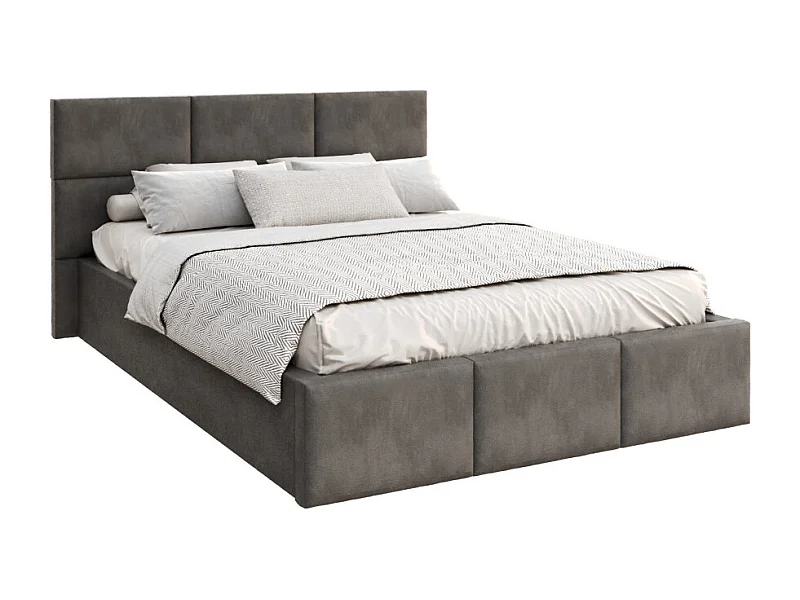 Lit Coffre Denver 140x190 - Sommier inclus Gris foncé