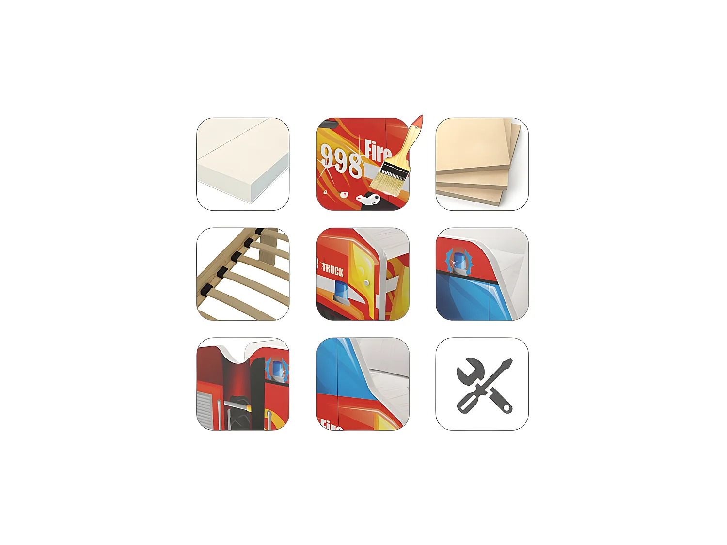 Lit Camion Pompier 70x140 Thème