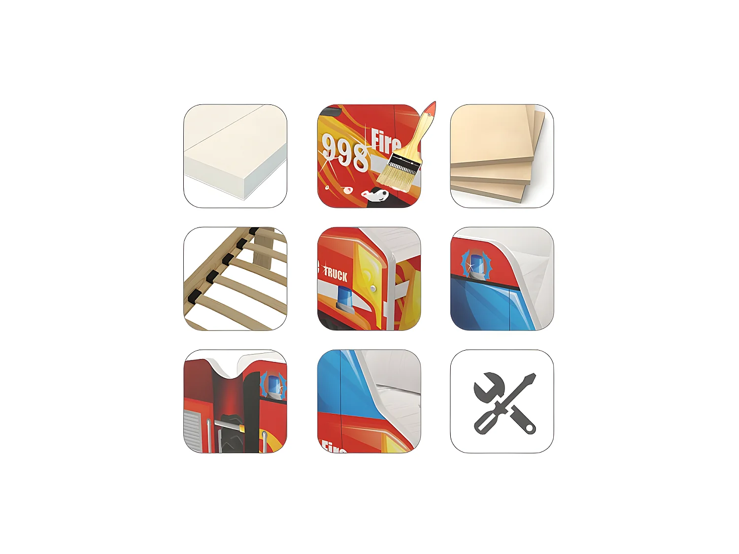 Lit Camion Pompier 70x140 Thème