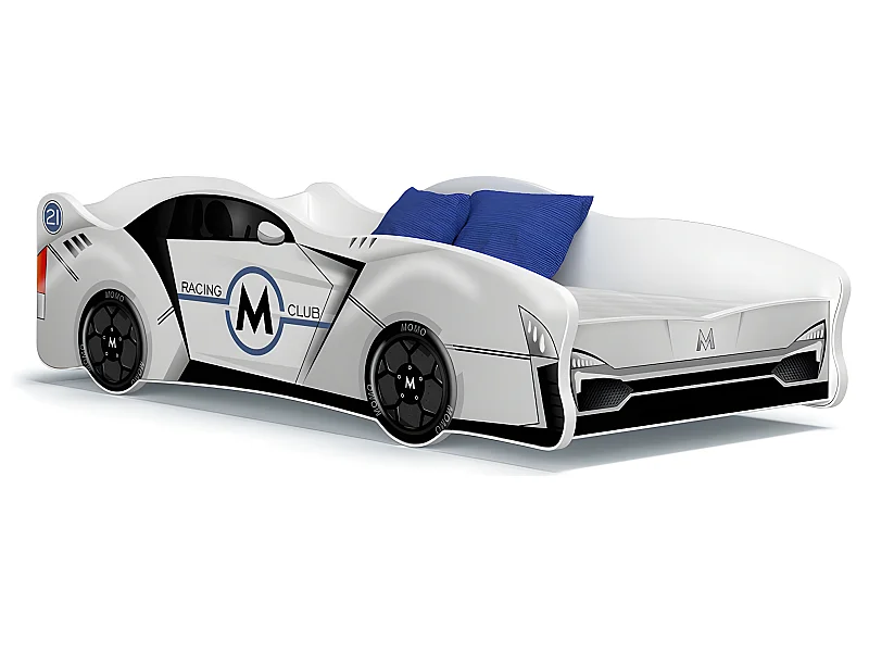 Lit Enfant Voiture 80x160 19 M Club Thème Livré avec sommiers et matelas en mousse de 7cm