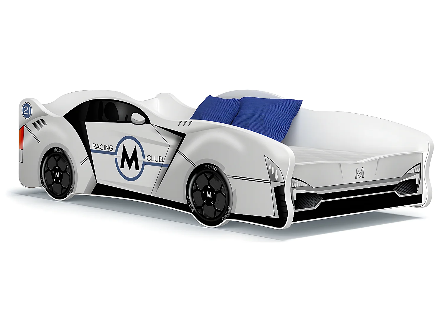 Lit Enfant Voiture 80x160 19 M Club Thème Livré avec sommiers et matelas en mousse de 7cm