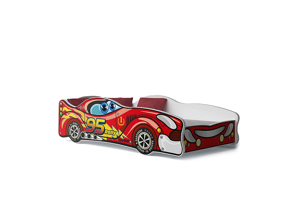 Lit Enfant Voiture 80x160 95 Rally Thème Livré avec sommiers et matelas en mousse de 7cm