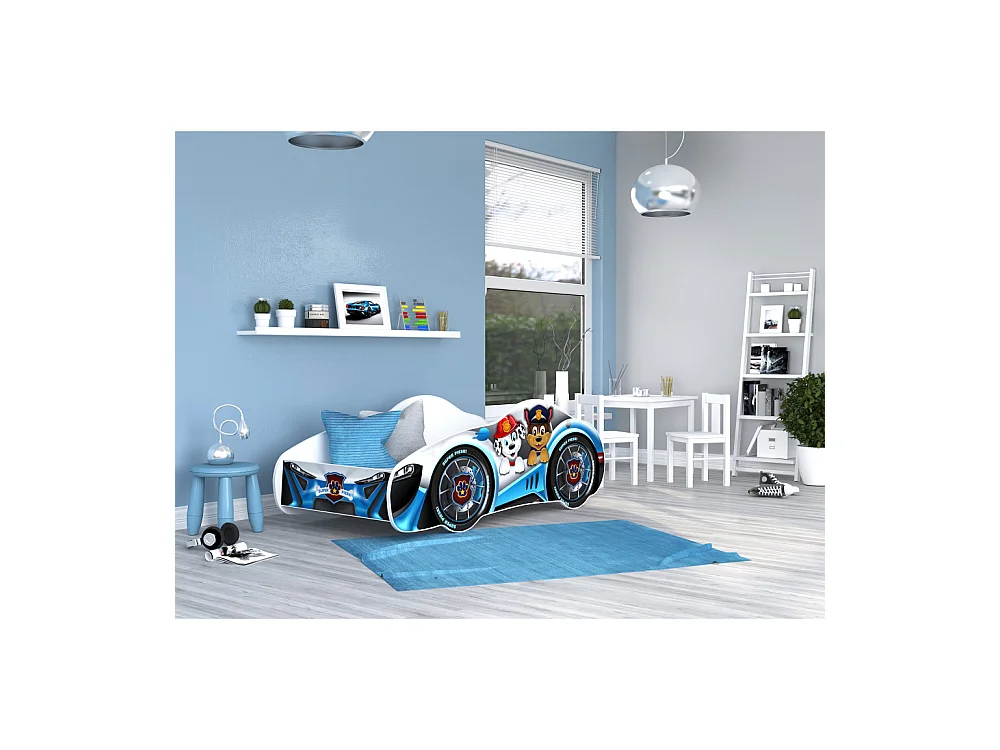 Lit Enfant Voiture 70x140 21 PAT PATROUILLE Thème Livré avec sommiers et matelas en mousse de 7cm